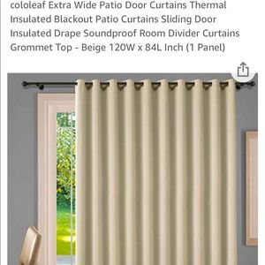 Set of 2 Thermal Blackout Patio Door Curtains